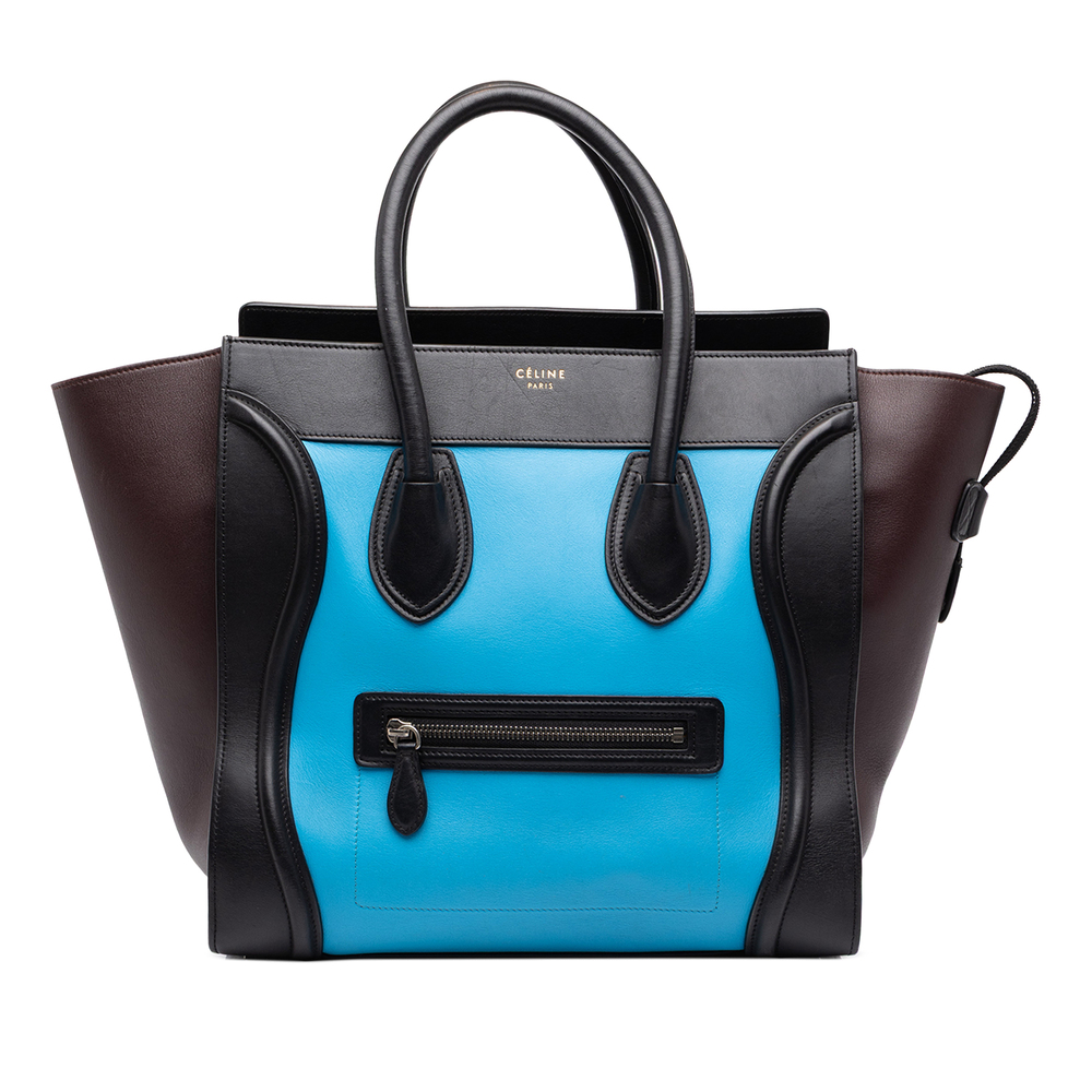 Pre-Loved Celine Micro Tricolor Leather Luggage Tote